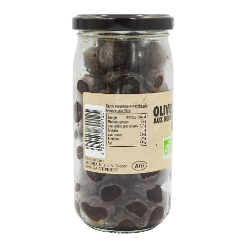 Olives Bio Noires aux Herbes de Provence 235g