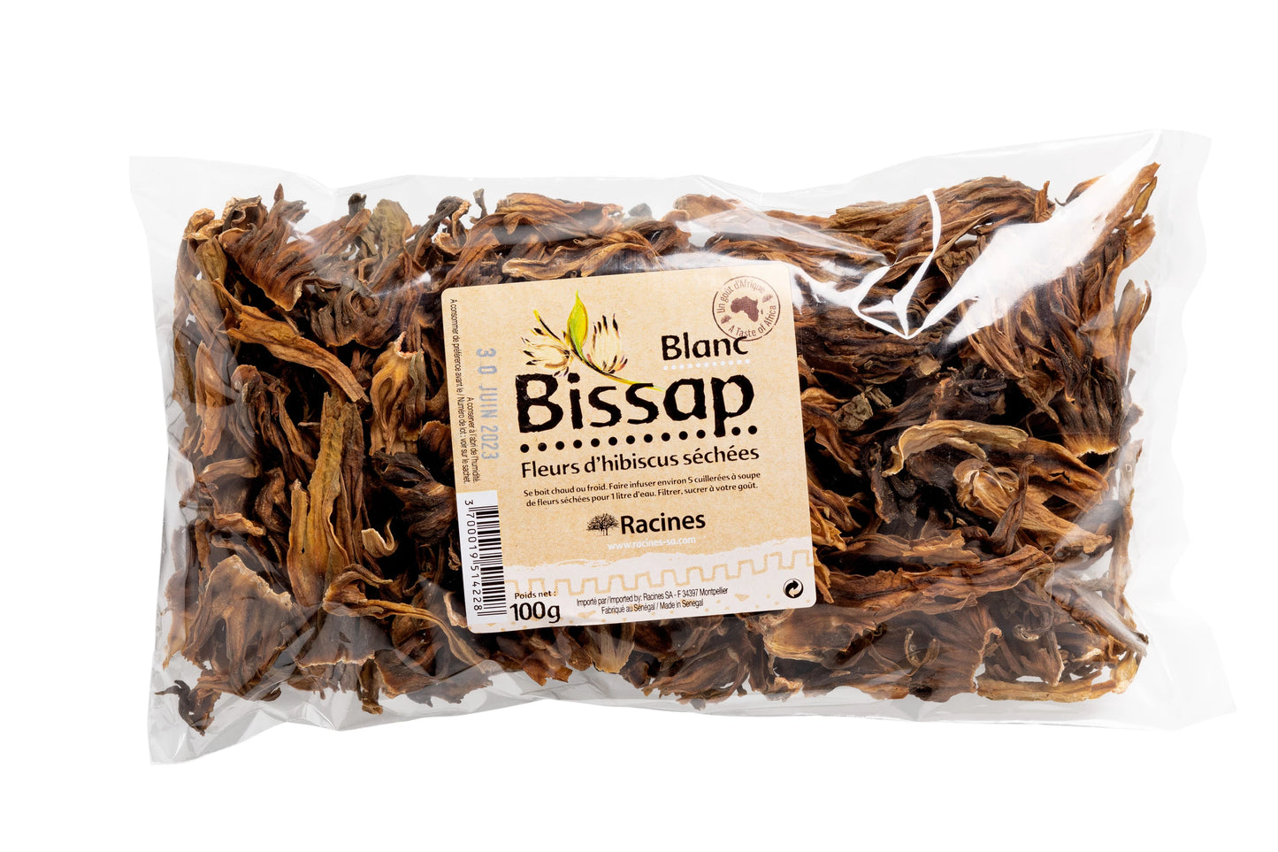 Bissap Blanc 100g Fleurs d’hibiscus Blanches - Racines