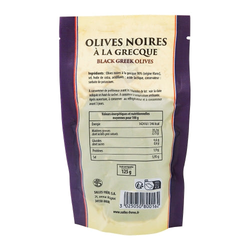 Olives Noires à la Grecque 125g - La Colombe