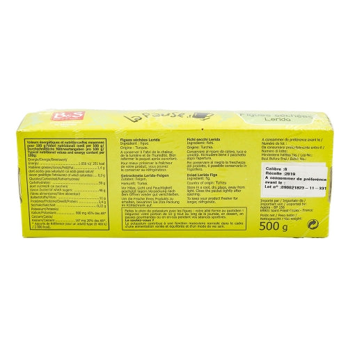Figues Sèches Lérida N°8 Turquie paquet 500g B&S