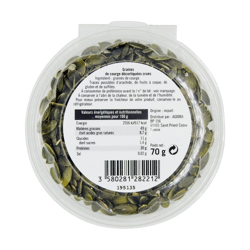 Graines de Courge Crues Décortiquées