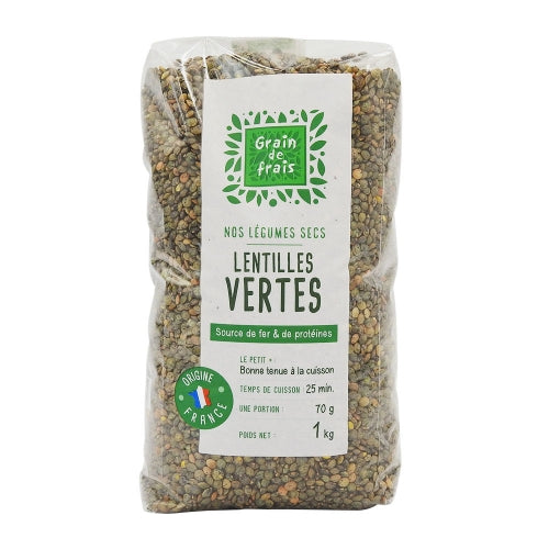 Lentilles Vertes 1 kg - Grain de Frais - FRANCE COCORRICO