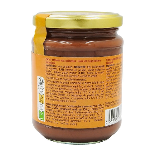 Pâte à tartiner Bio 16% de Noisettes sans huile de palme 350g