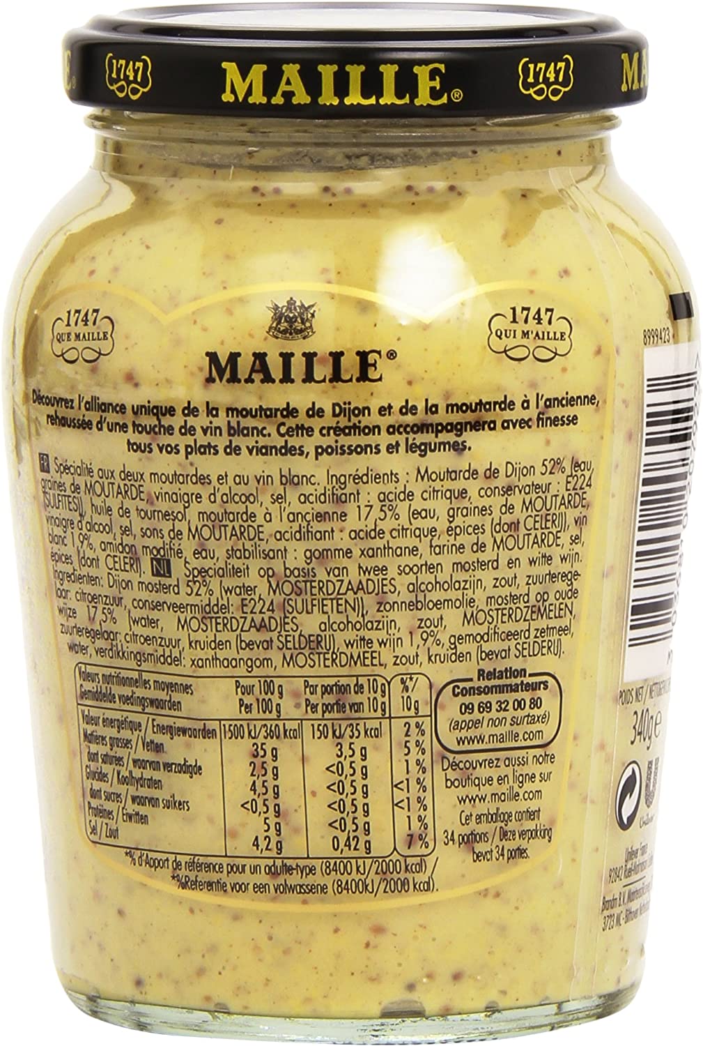 Moutarde l'Originale  Maille Fins Gourmets 340g