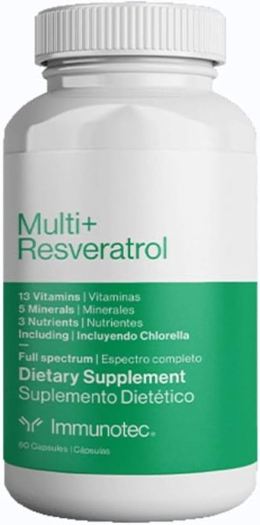 Multi+ Resveratrol - Immunotec - 13 Vitamines, 5 Minéraux, 3 Nutriments avec Revératrol et Chlorella :