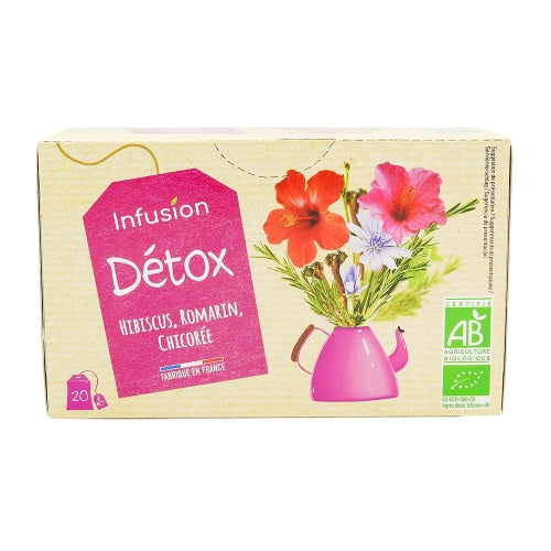 Infusion Bio Détox - Hibiscus - Romarin - Chicorée - Agidra France Cocorico