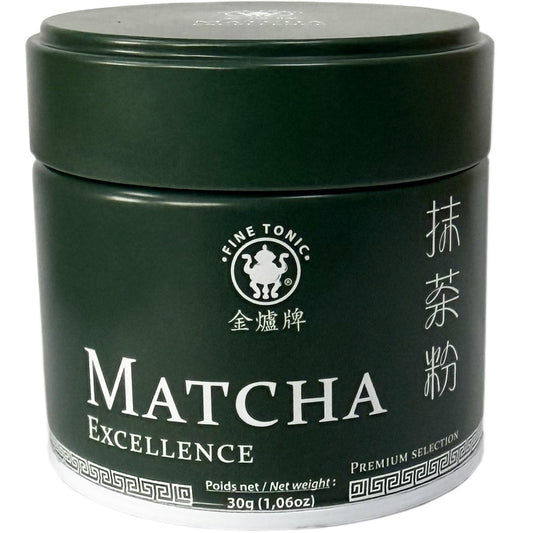 Thé Vert Matcha d'Asie Premium - Poudre Instantanée - Fine Tonic -30g