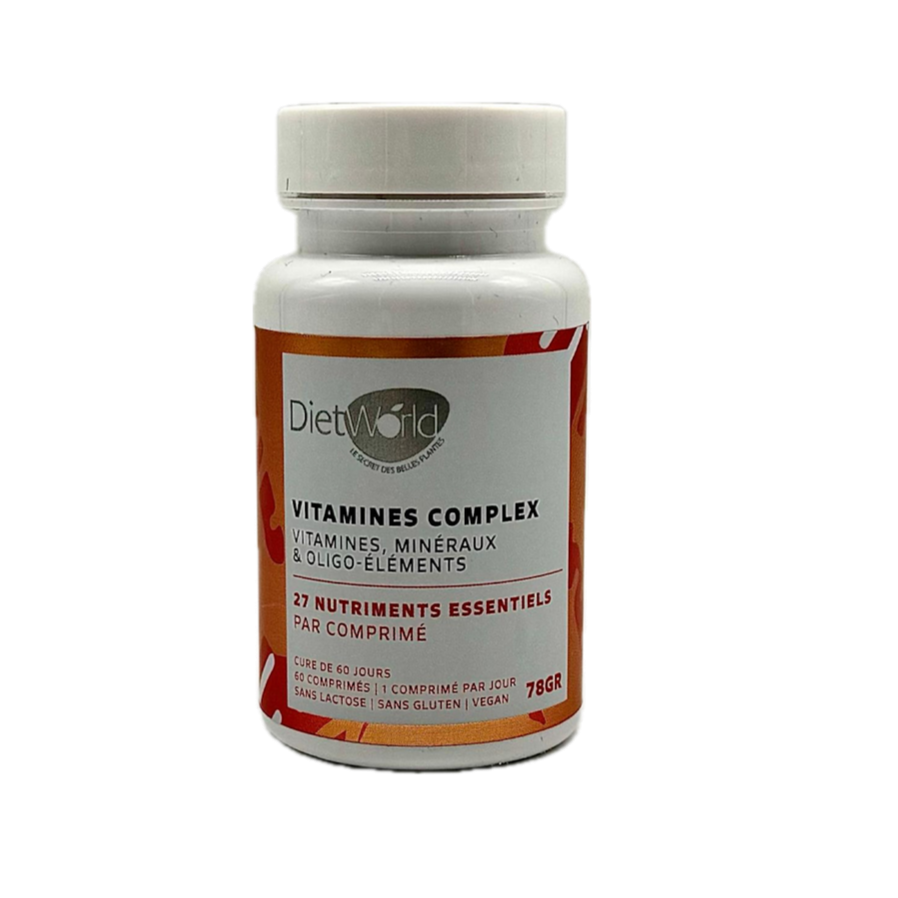 Vitamines Complex - 27 nutriments essentiels bioactifs dont vitamines A, E, C, D et groupe B, zinc, magnésium, iode, chrome, sélénium et antioxydants