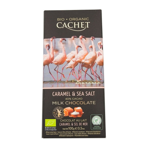 Chocolat Lait BIO 40% Caramel & Fleur de sel 100g  - CACHET