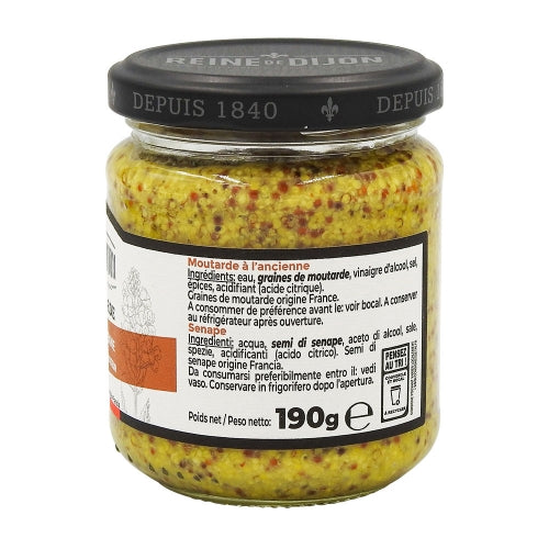 Moutarde de Dijon à l'Ancienne 190g - REINE DE DIJON